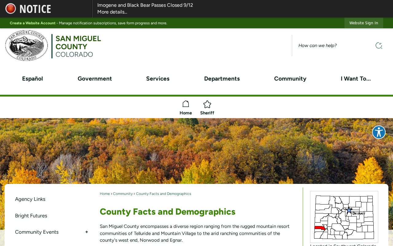 San Miguel County municipal warrant source listing incorporated communities